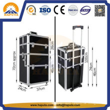 Top Quality Black Aluminium Makeup Trolley Case (HB-3313)